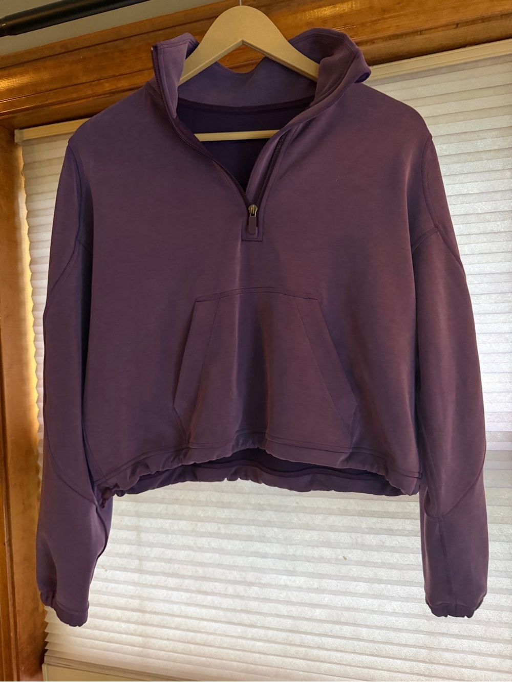 Lululemon Purple Quarter-Zip Hooded Pullover Sweatshirt size 4 0155